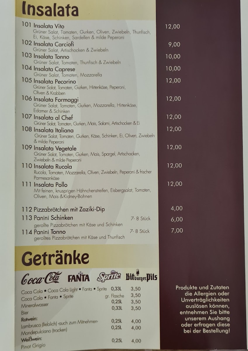 Menu Pizzeria Da Vito-1